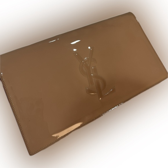 Yves Saint Laurent Beige Patent Clutch - Picture 6 of 6